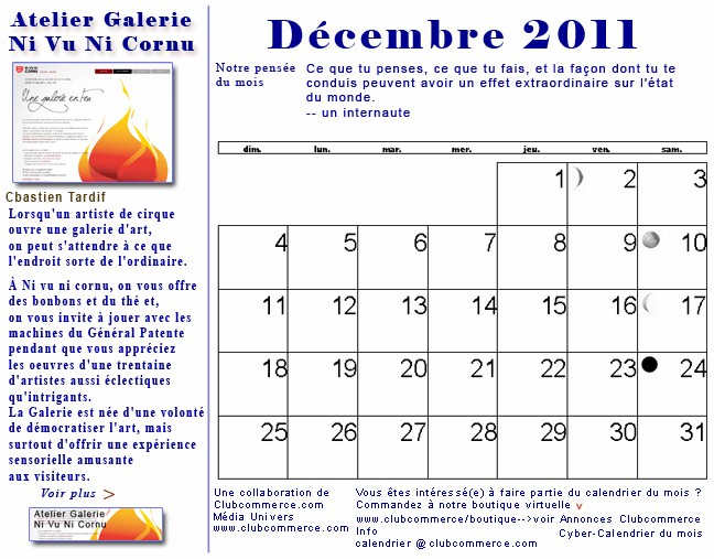 Votre cyber calendrier de Dcembre 2011