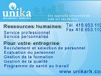 Unika, votre sp�cialiste des ressources humaines