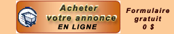 Acheter votre annonce en ligne (Formulaire gratuit 0 $)