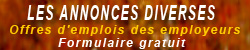 LES ANNONCES DIVERSES : Offres d'emplois sur formulaire gratuit